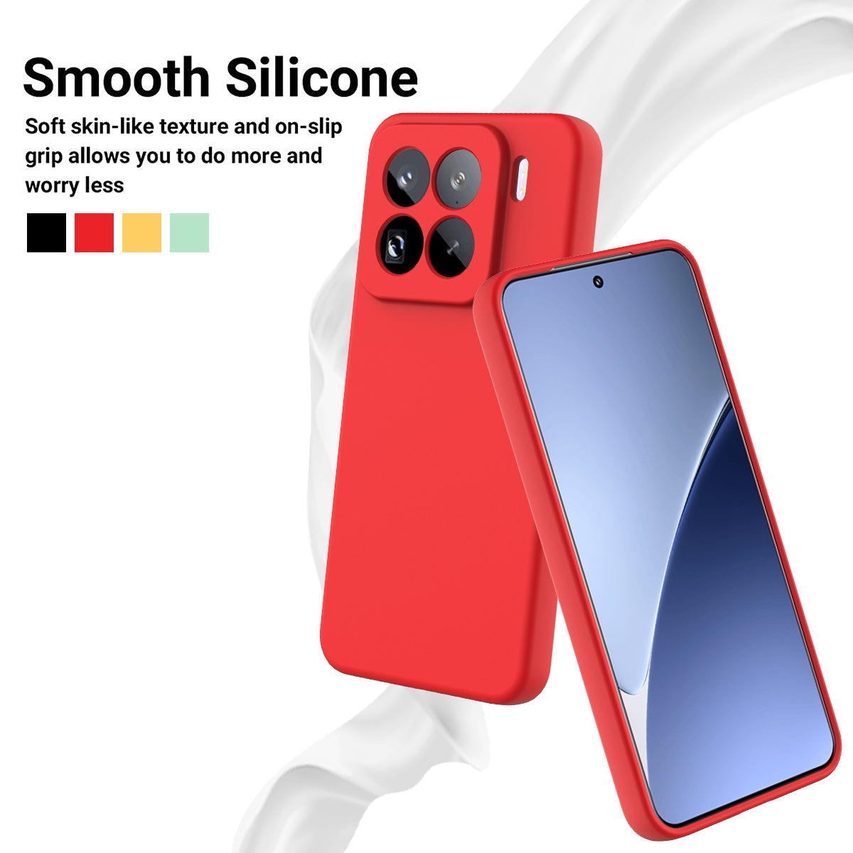 For Xiaomi 15 Pro Solid Color Liquid Silicone Dropproof Full Coverage Phone Case(Red)