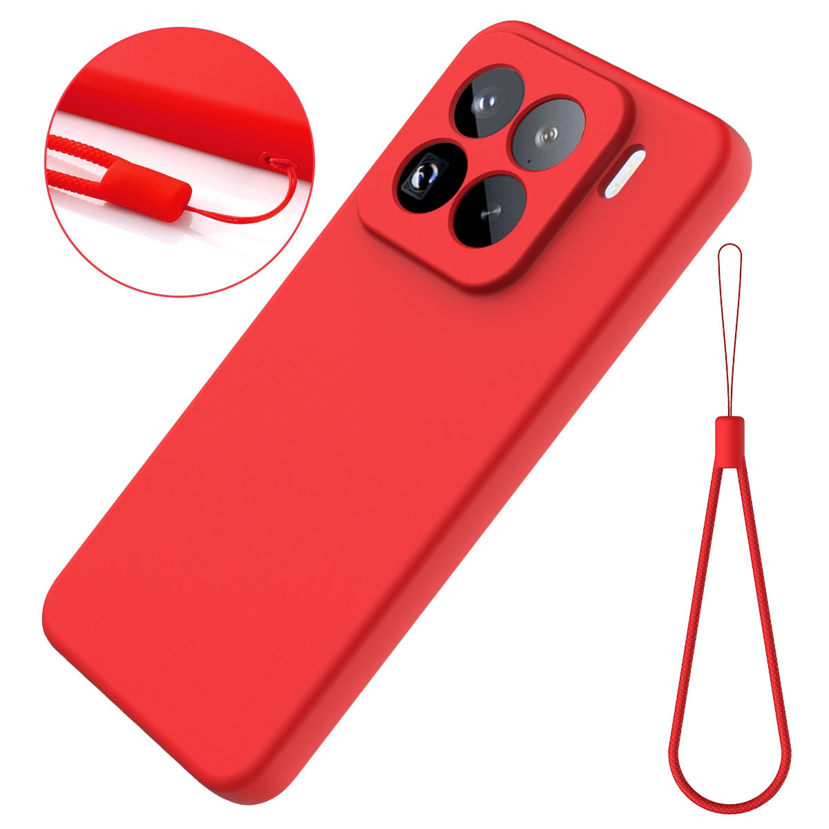 For Xiaomi 15 Pro Solid Color Liquid Silicone Dropproof Full Coverage Phone Case(Red)