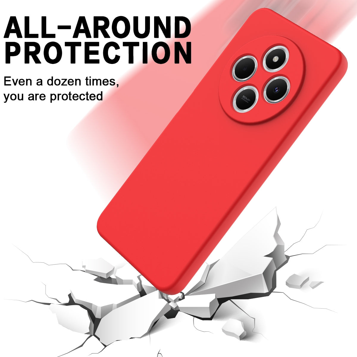 For Redmi 14C 4G Solid Color Liquid Silicone Dropproof Full Coverage Phone Case(Red)