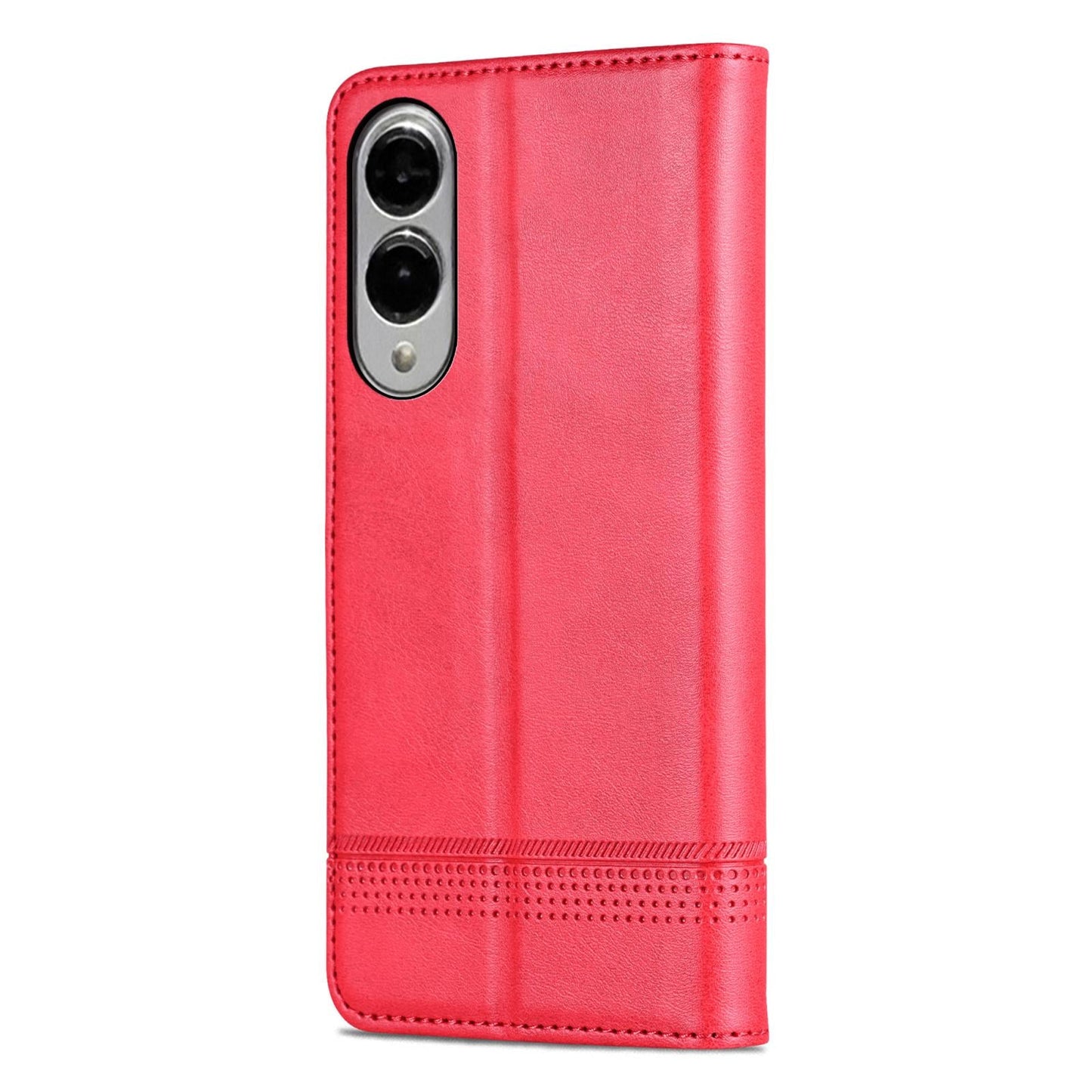 For Samsung Galaxy S25 Edge 5G AZNS Magnetic Calf Texture Flip Leather Phone Case(Red)