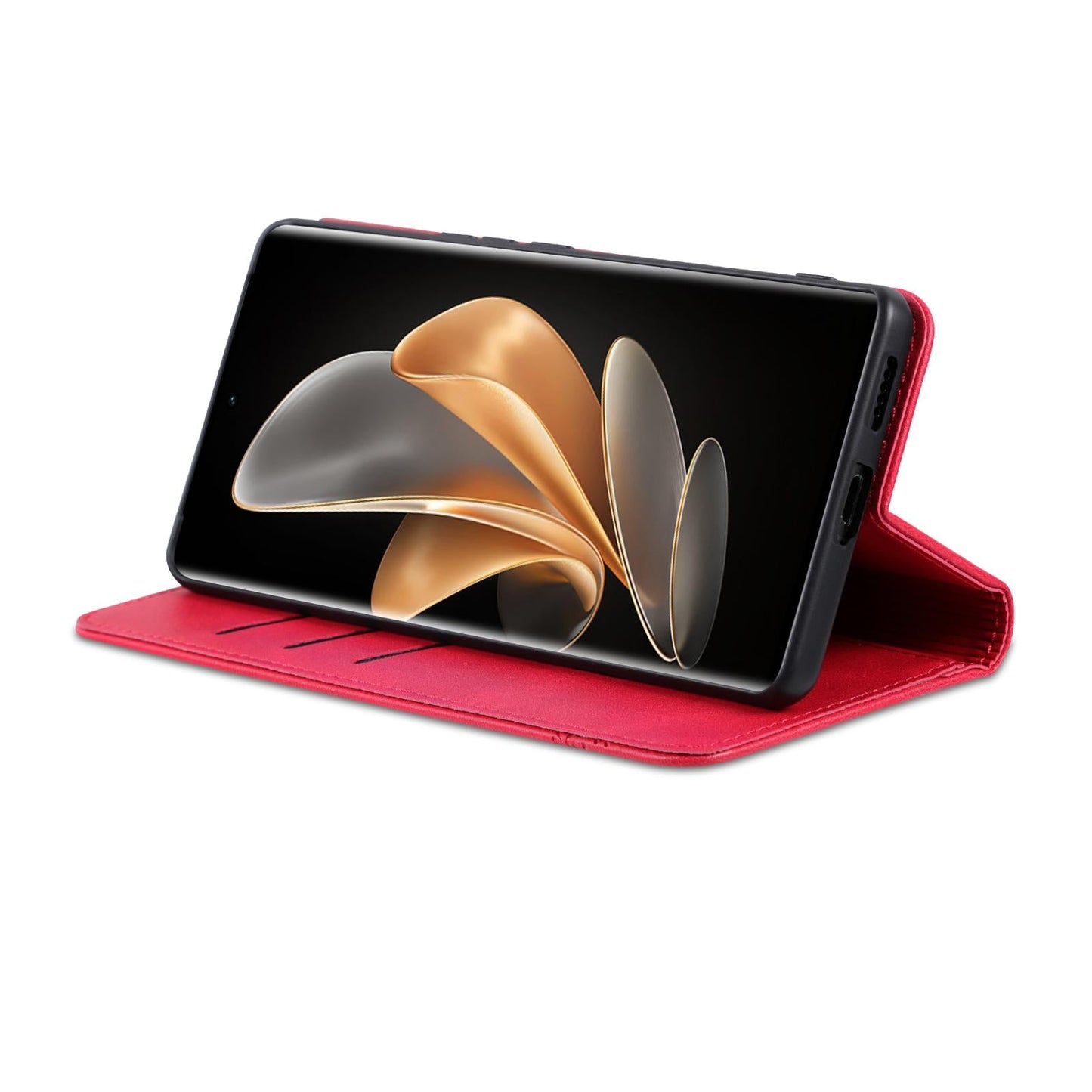 For Samsung Galaxy S25 Edge 5G AZNS Magnetic Calf Texture Flip Leather Phone Case(Red)