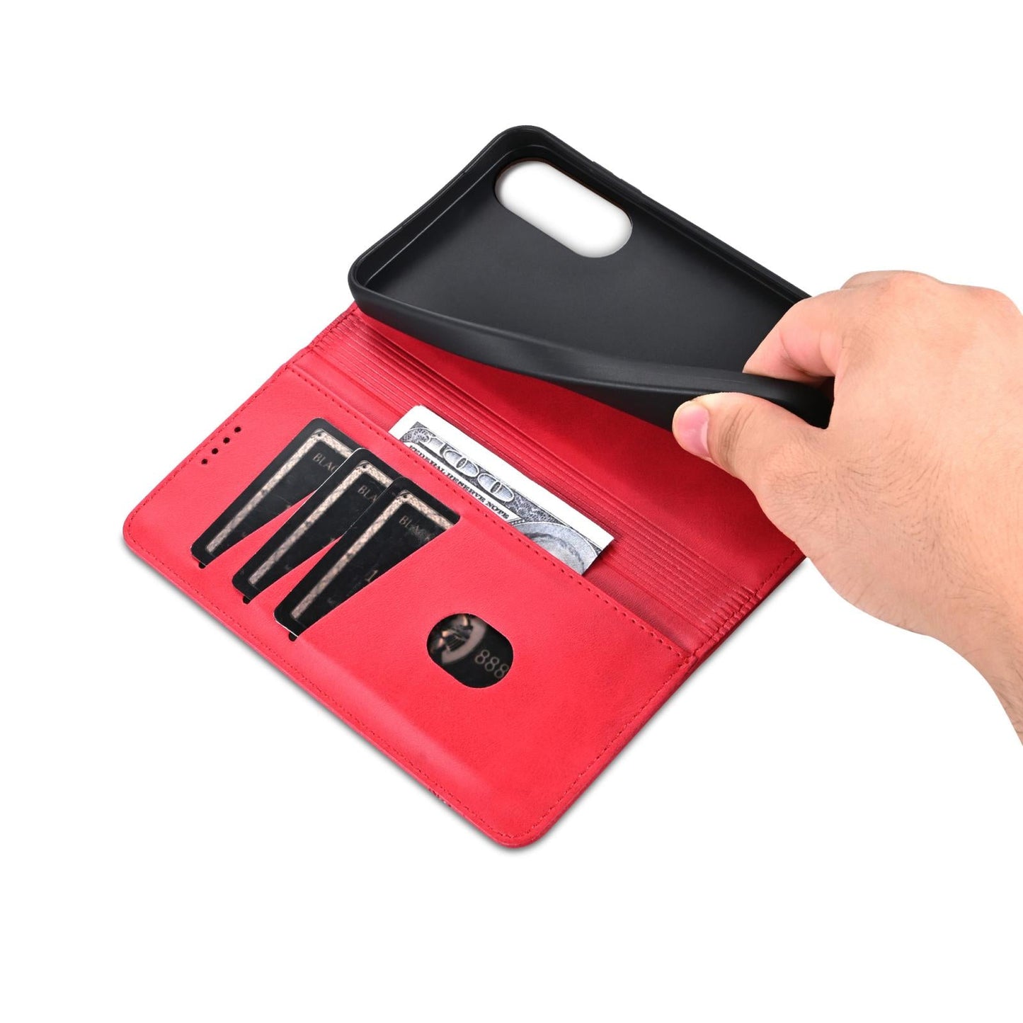 For Samsung Galaxy S25 Edge 5G AZNS Magnetic Calf Texture Flip Leather Phone Case(Red)