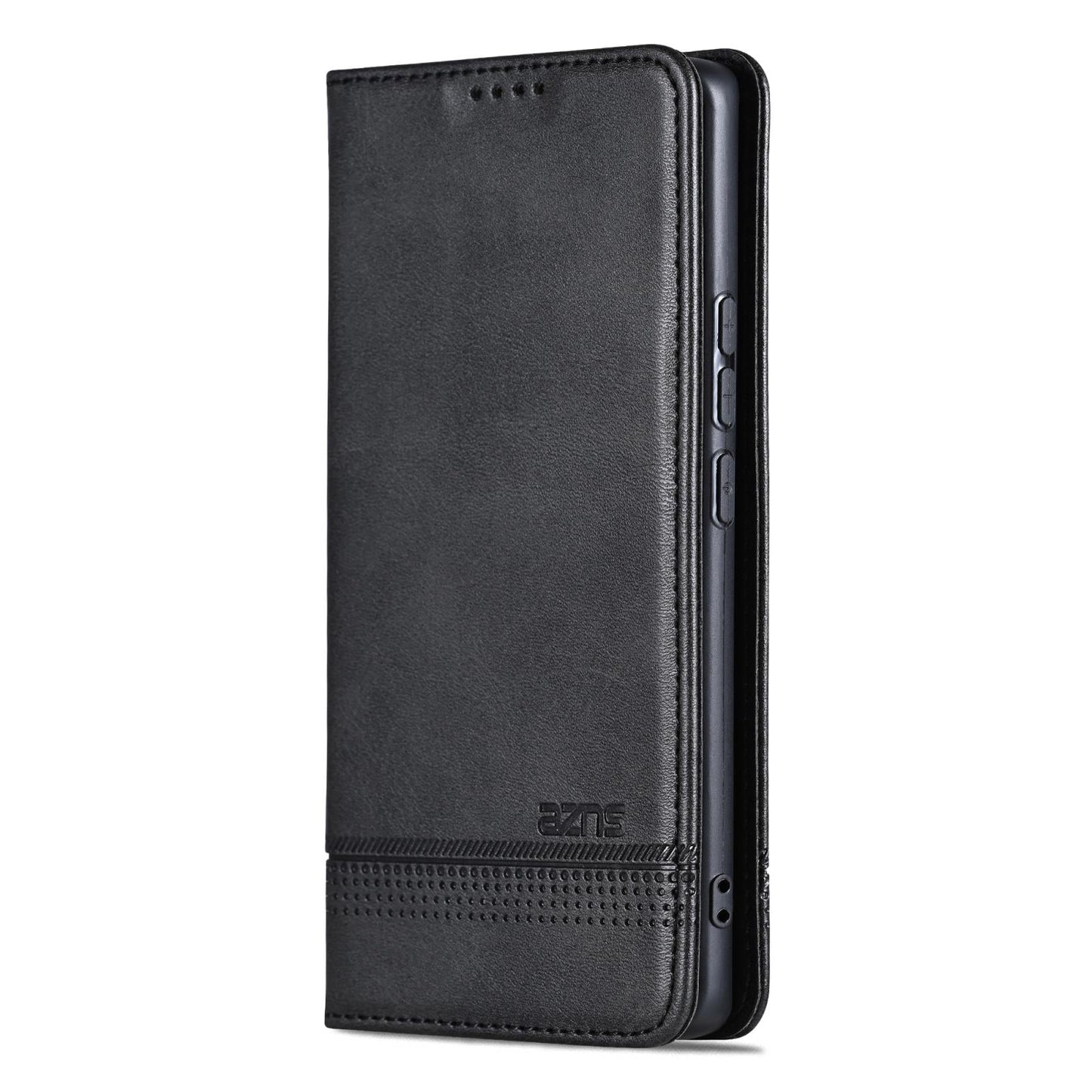 For Samsung Galaxy S25 Edge 5G AZNS Magnetic Calf Texture Flip Leather Phone Case(Black)