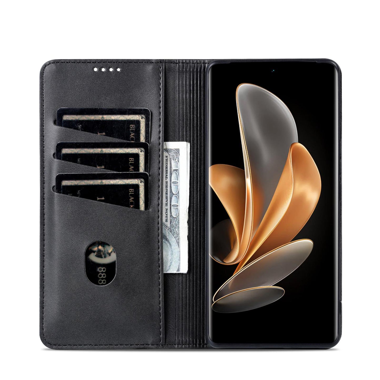For Samsung Galaxy S25 Edge 5G AZNS Magnetic Calf Texture Flip Leather Phone Case(Black)