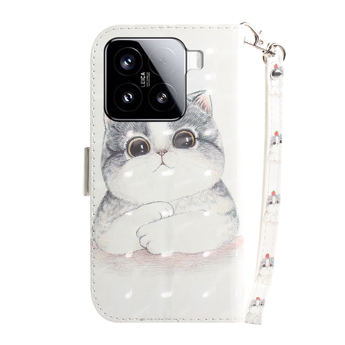 For Xiaomi 15 3D Colored Flip Leather Phone Case(Cute Cat)