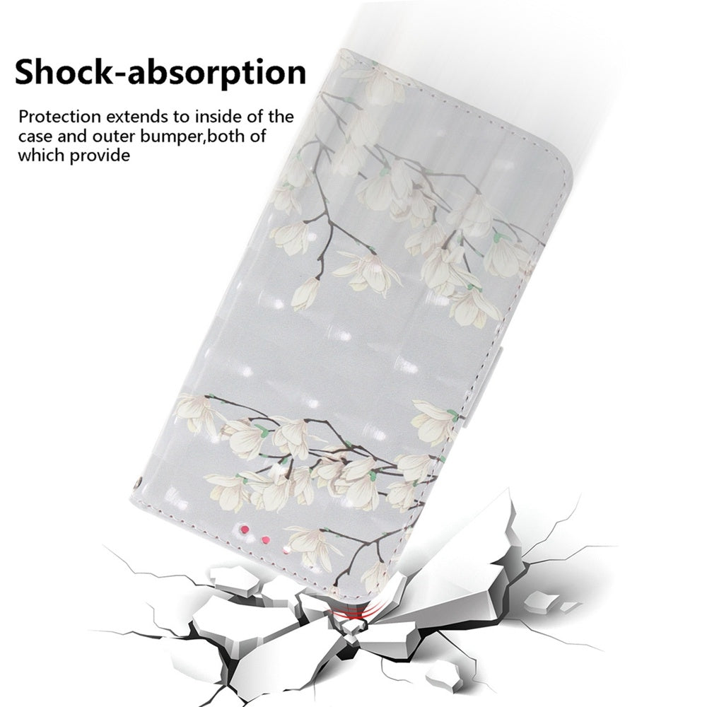 For Redmi 14C 4G 3D Colored Flip Leather Phone Case(Magnolia)