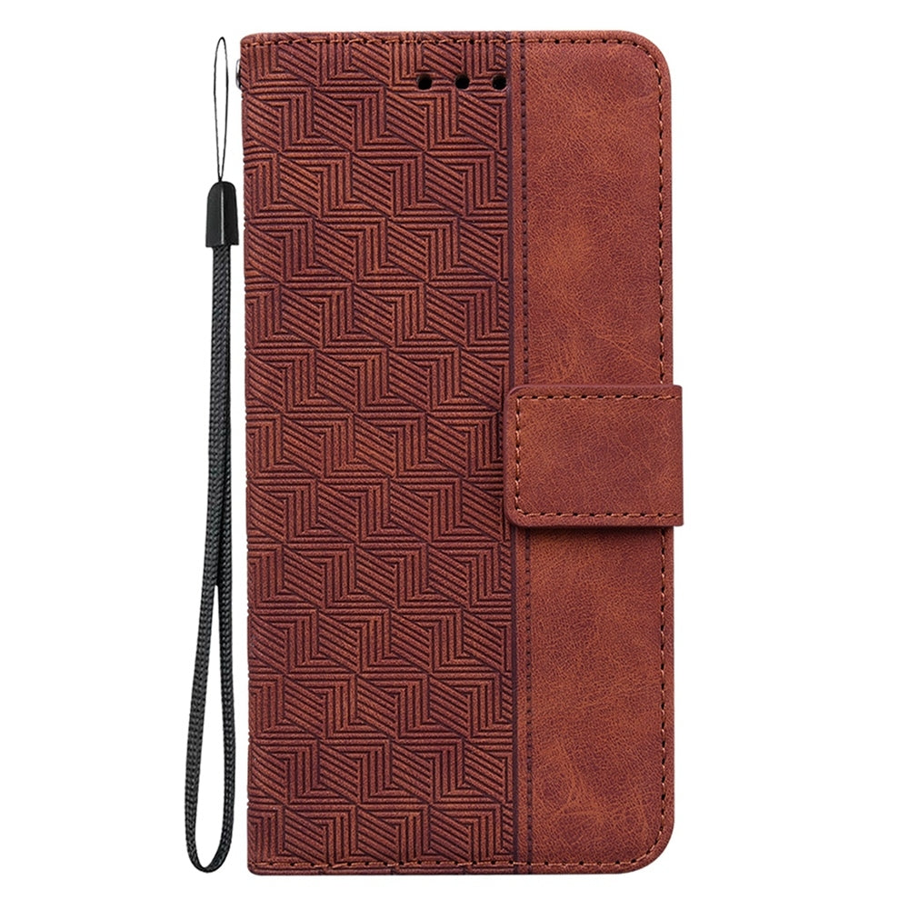 For Xiaomi 15 Pro Geometric Embossed Leather Phone Case(Brown)