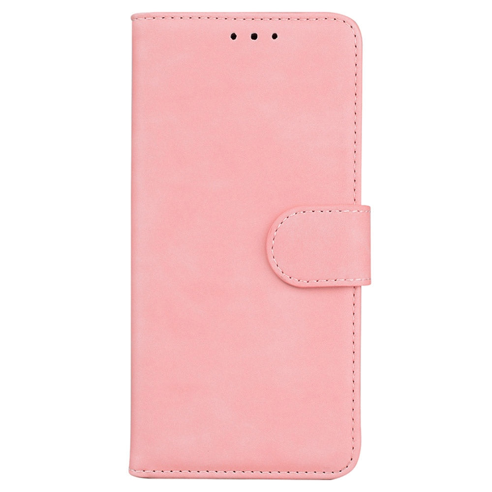 For Redmi 14C 4G Skin Feel Pure Color Flip Leather Phone Case(Pink)