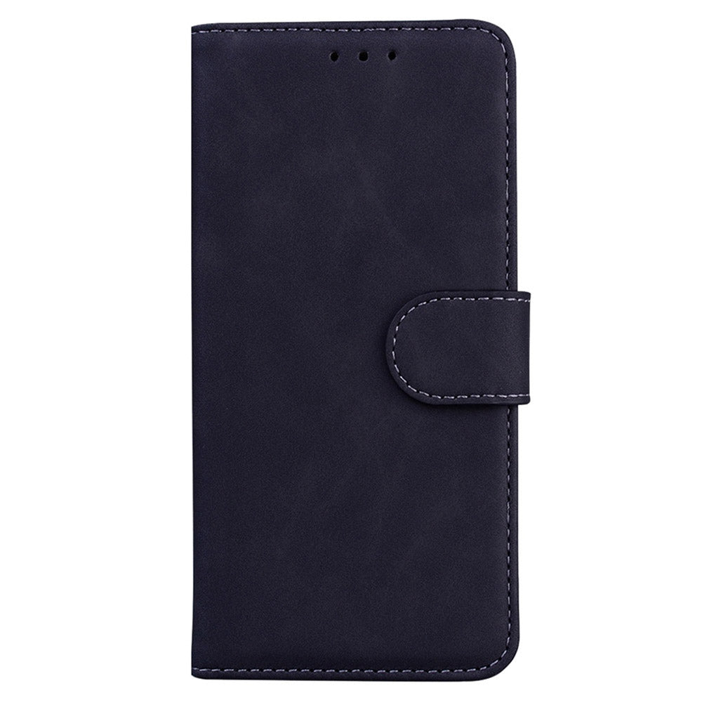 For Redmi 14C 4G Skin Feel Pure Color Flip Leather Phone Case(Black)