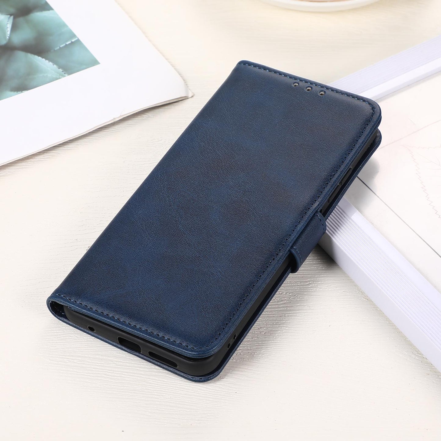 For Samsung Galaxy S25 Edge 5G Cow Texture Flip Leather Phone Case(Blue)