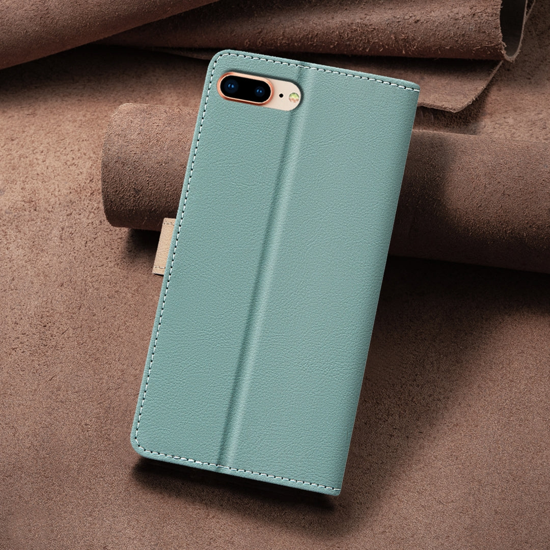 For iPhone 16e Color Matching RFID Anti-theft Leather Phone Case(Green)