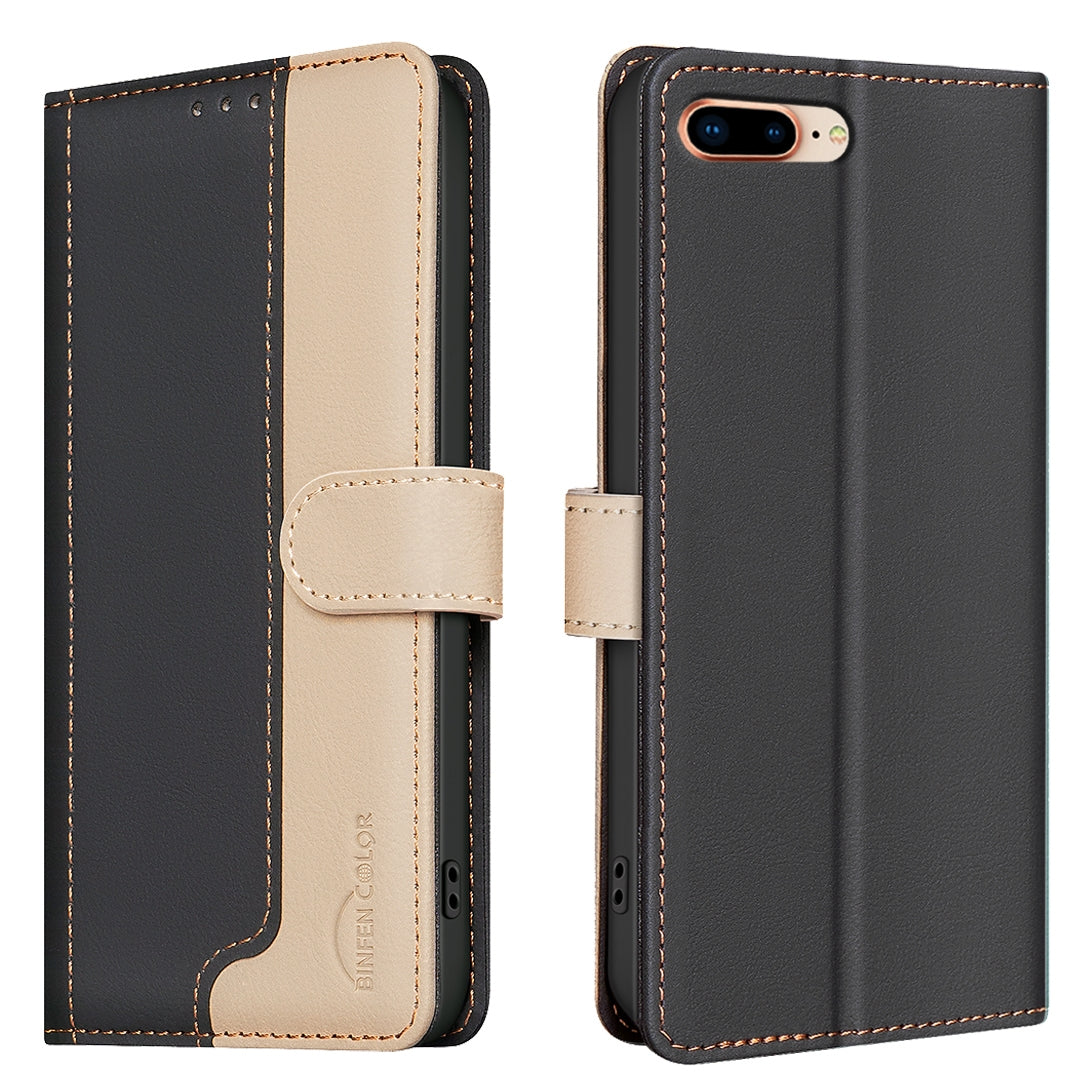 For iPhone 16e Color Matching RFID Anti-theft Leather Phone Case(Black)