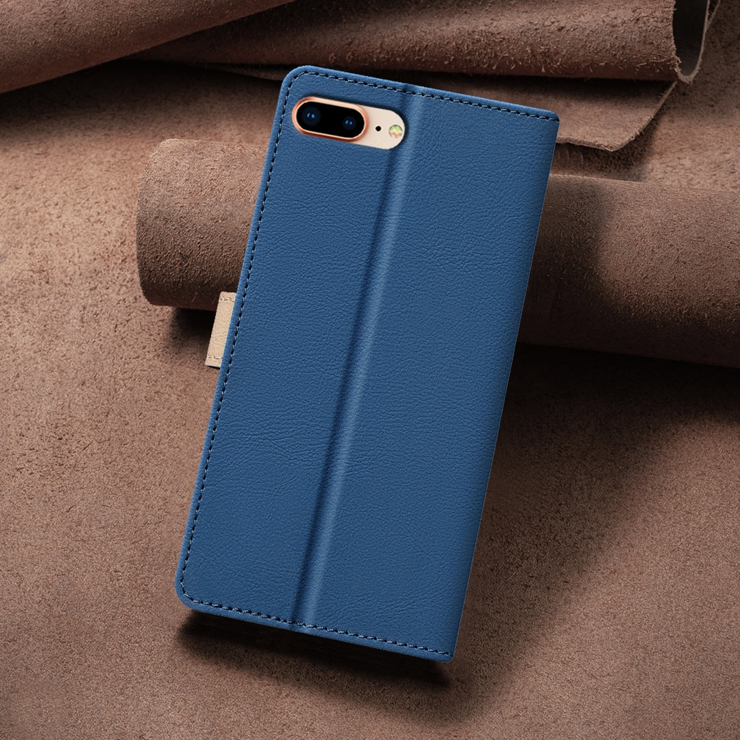 For iPhone 16e Color Matching RFID Anti-theft Leather Phone Case(Blue)