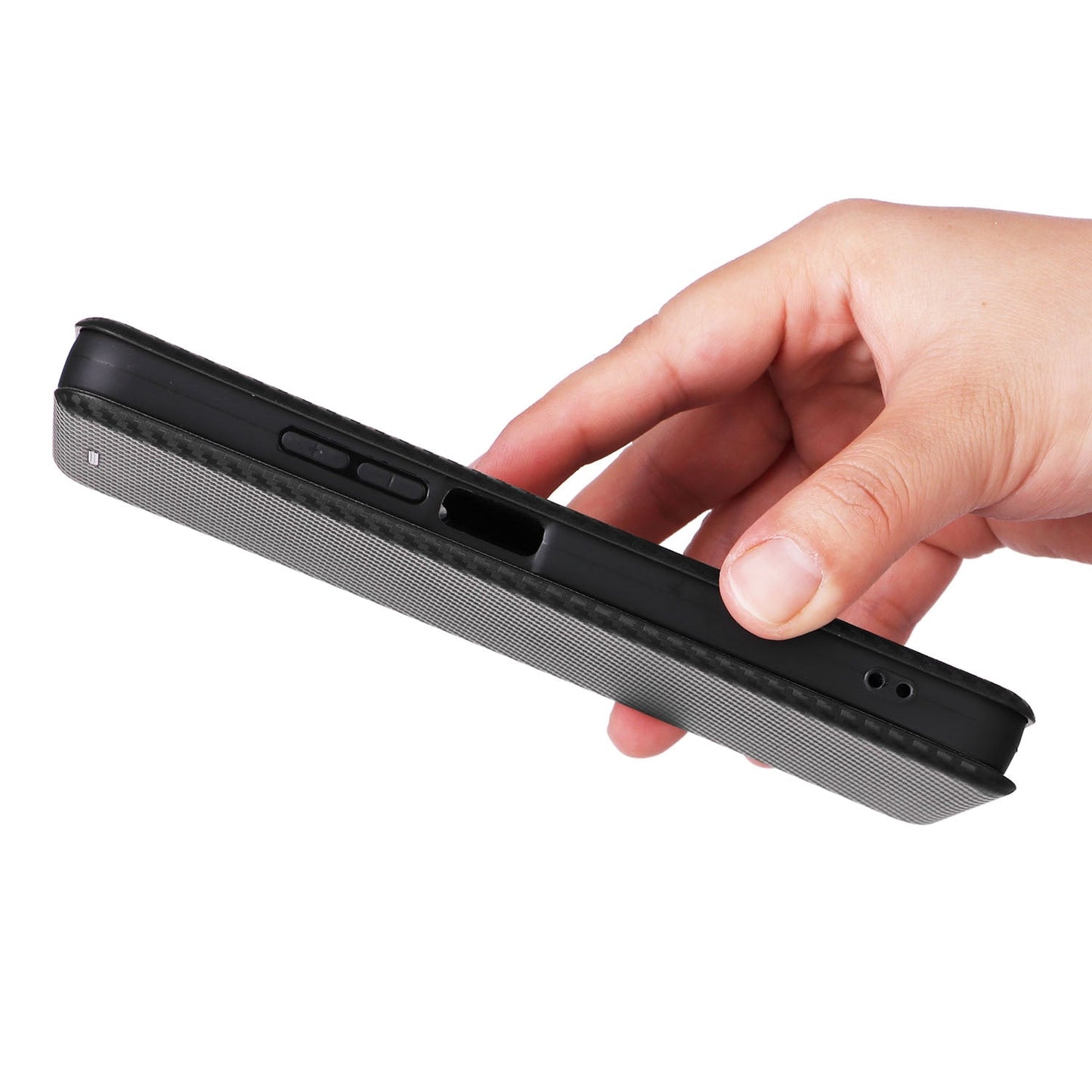 For Redmi 14C Carbon Fiber Texture Flip Leather Phone Case(Black)