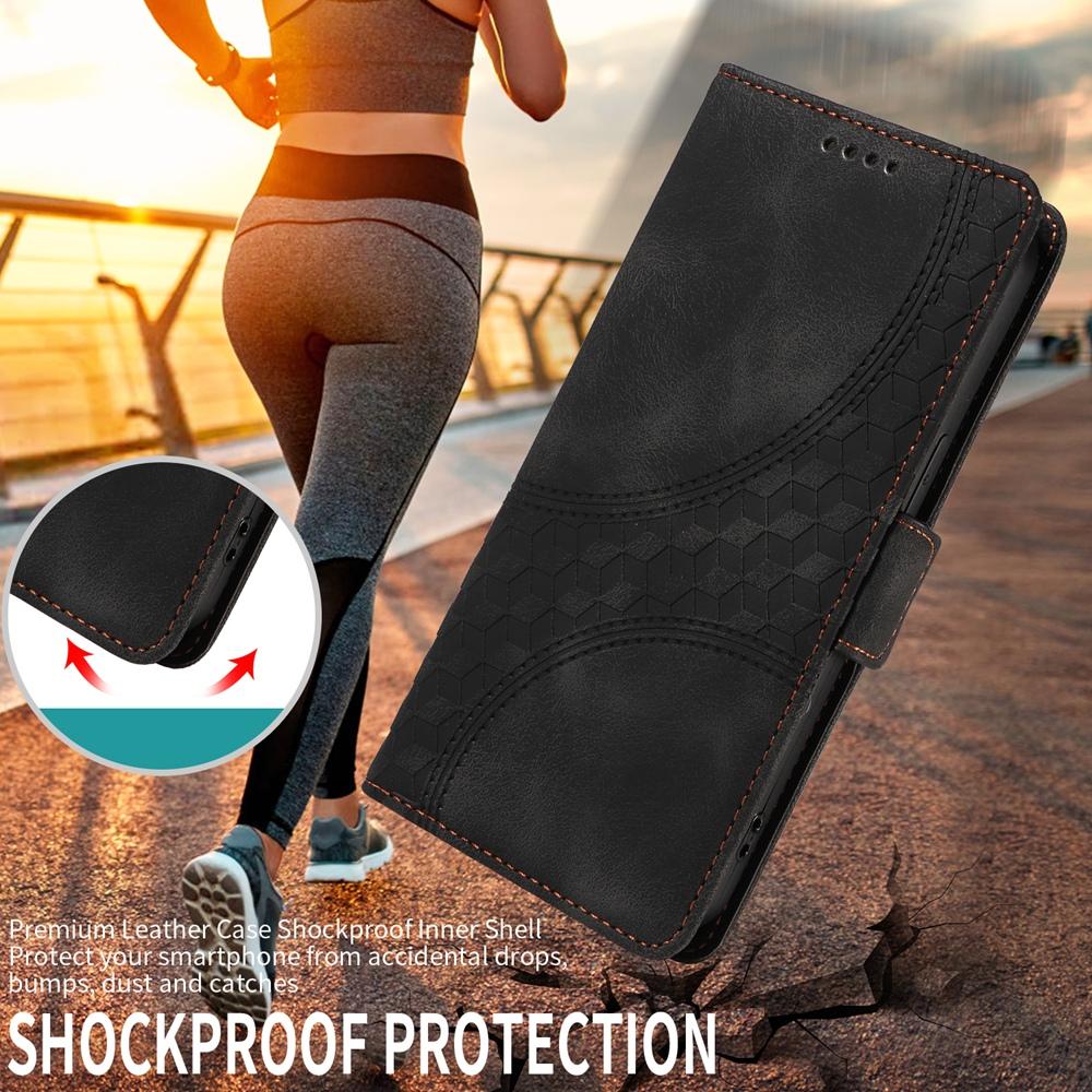 For vivo V50 Embossed Rhombus Starry Leather Phone Case(Black)