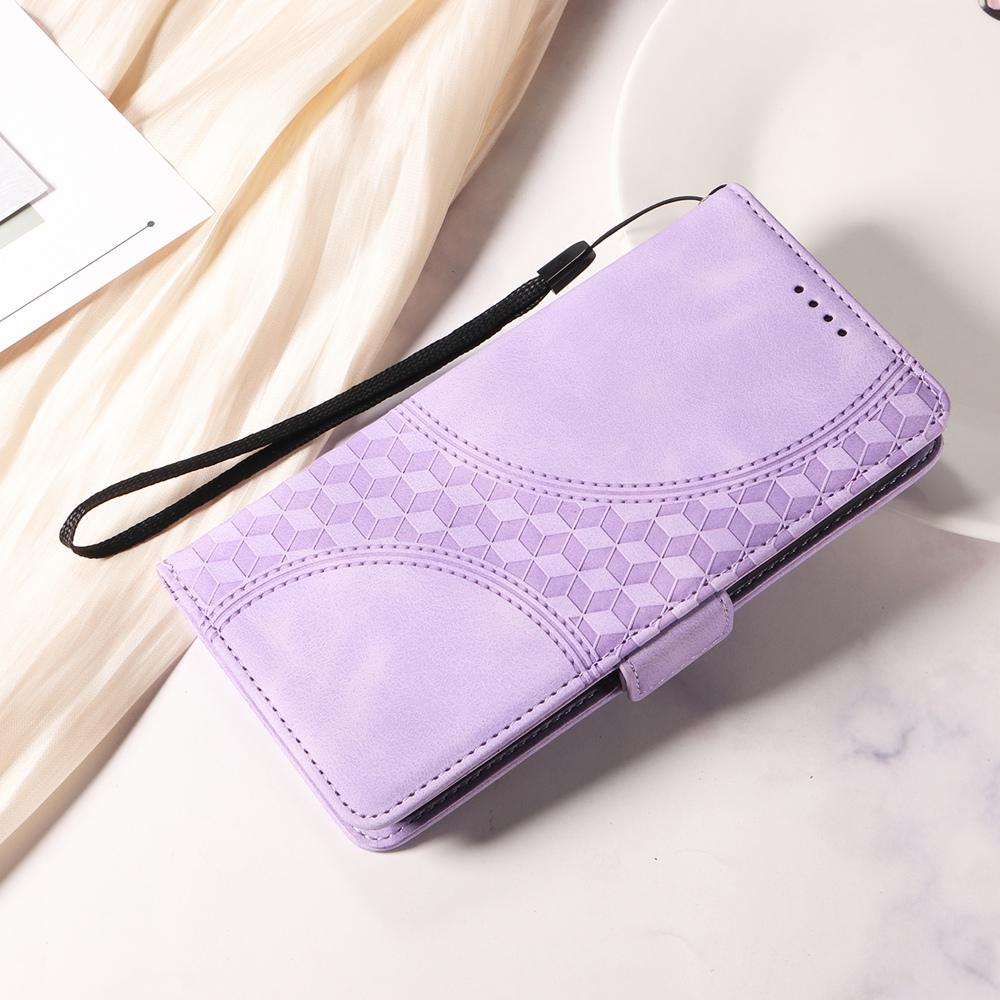 For vivo V50 Embossed Rhombus Starry Leather Phone Case(Purple)