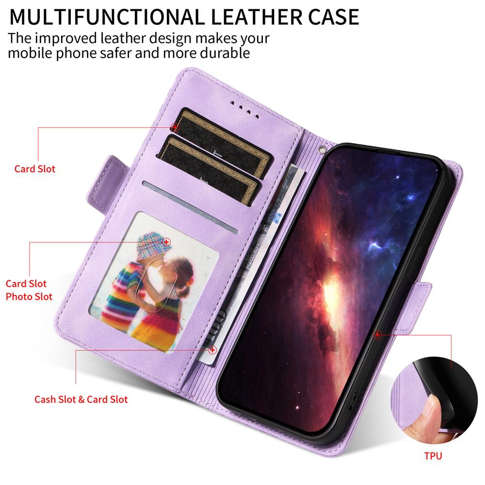 For vivo V50 Embossed Rhombus Starry Leather Phone Case(Purple)