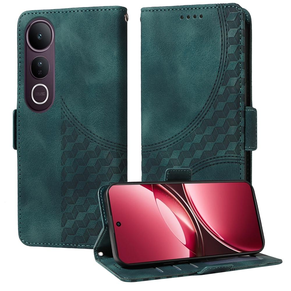For vivo V50 Lite 4G / 5G Embossed Rhombus Starry Leather Phone Case(Green)