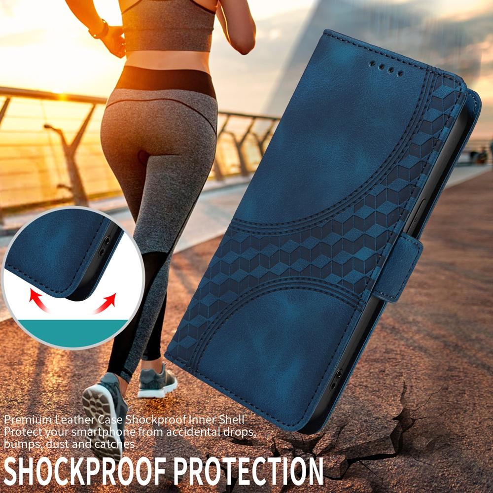 For vivo V50 Lite 4G / 5G Embossed Rhombus Starry Leather Phone Case(Blue)