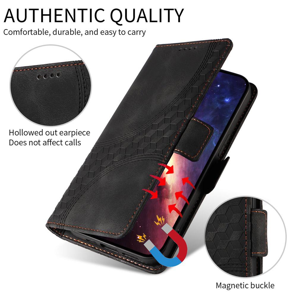 For vivo V50 Lite 4G / 5G Embossed Rhombus Starry Leather Phone Case(Black)