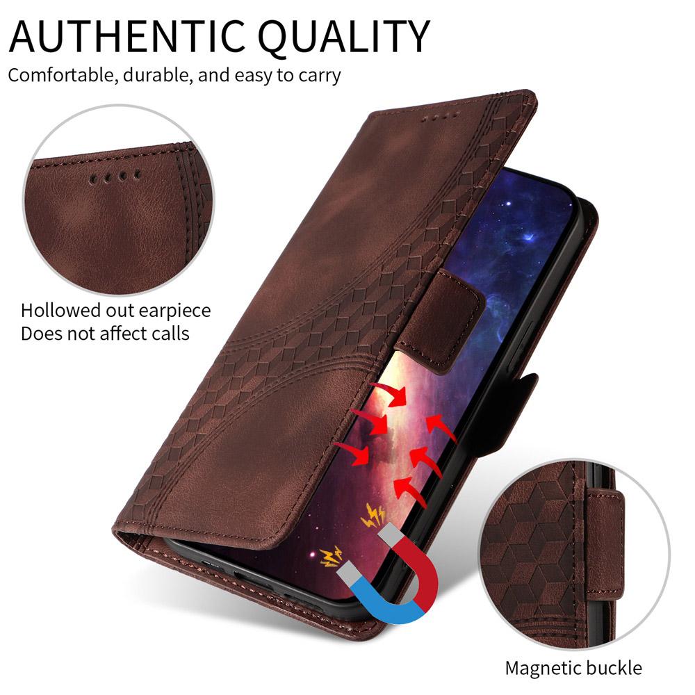 For vivo V50 Lite 4G / 5G Embossed Rhombus Starry Leather Phone Case(Brown)