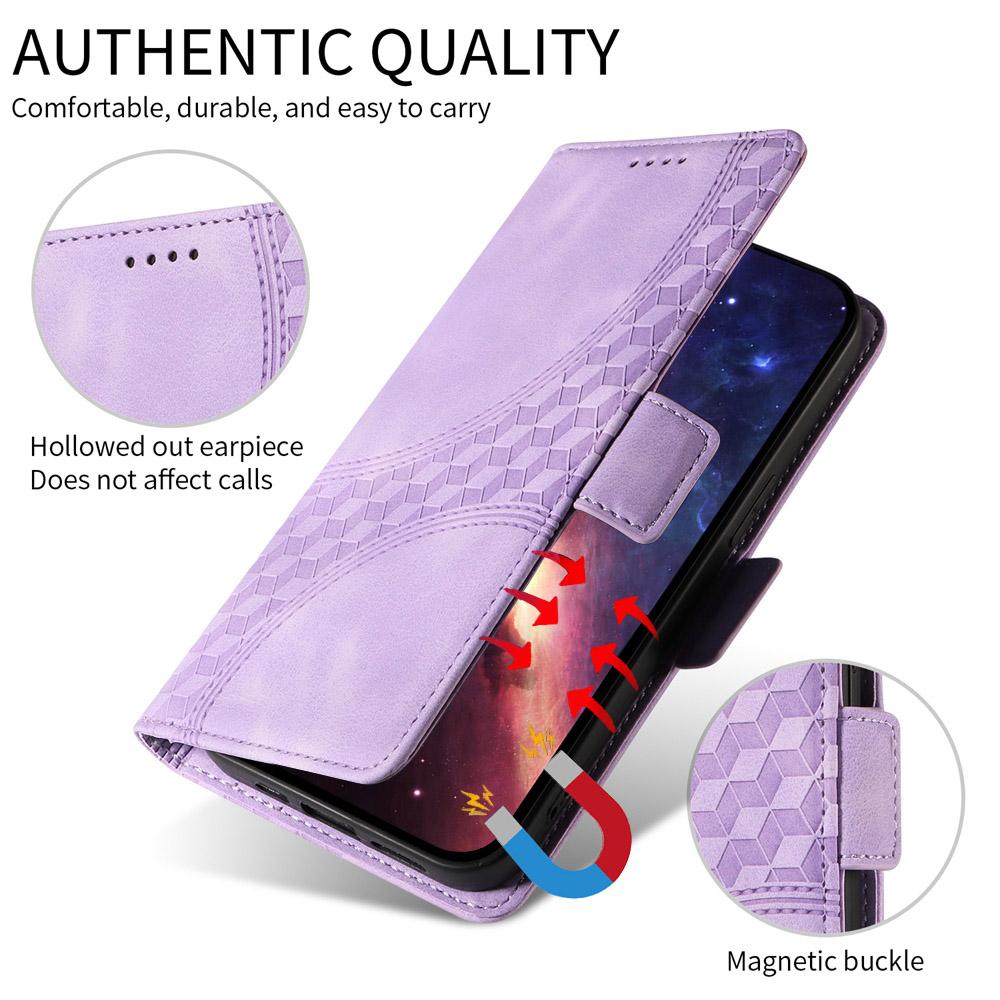 For vivo V50 Lite 4G / 5G Embossed Rhombus Starry Leather Phone Case(Purple)
