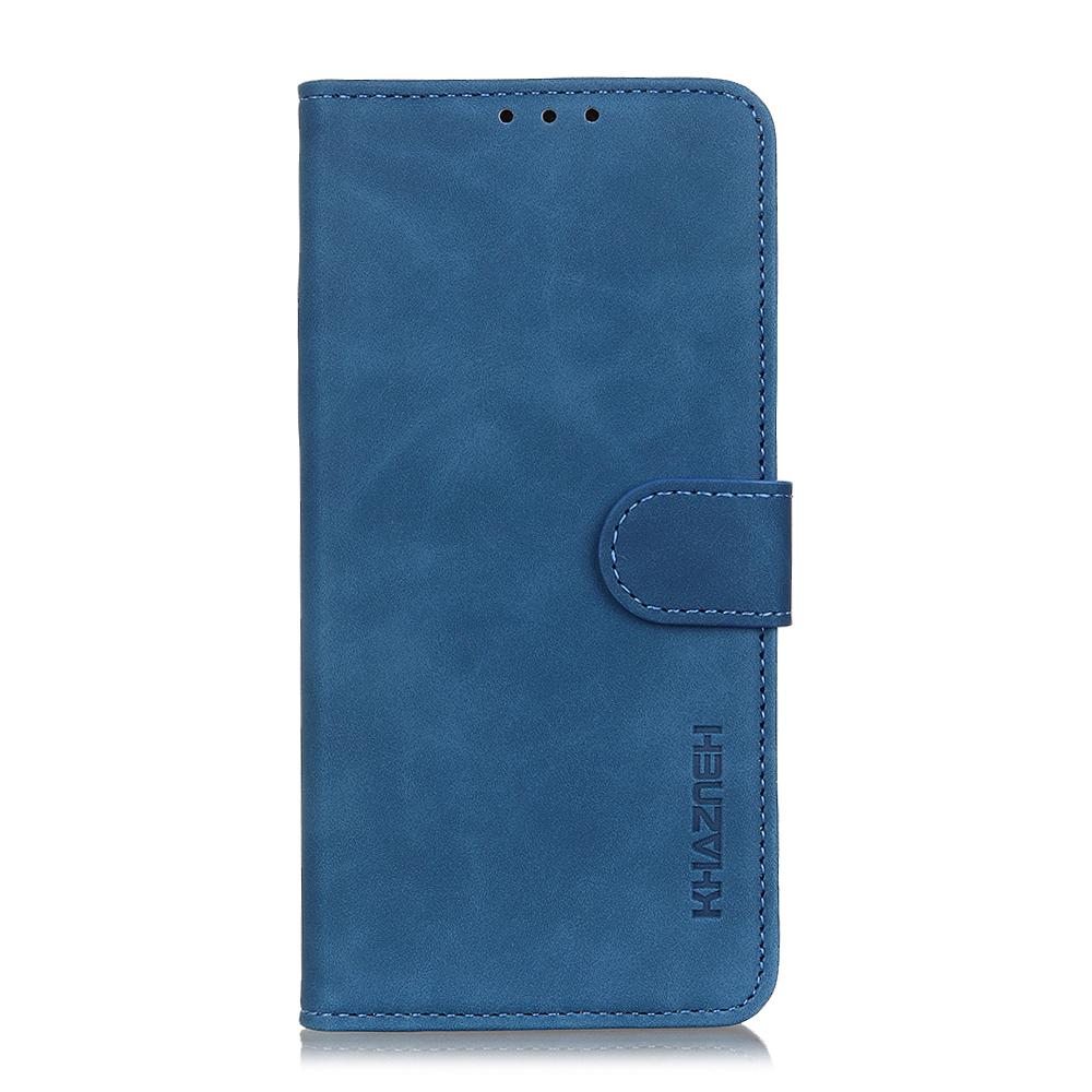 For Samsung Galaxy S25 Edge 5G KHAZNEH Retro Texture Horizontal Flip Leather Phone Case(Blue)