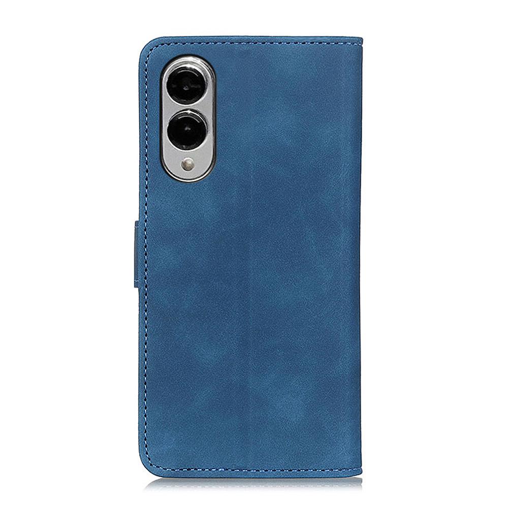 For Samsung Galaxy S25 Edge 5G KHAZNEH Retro Texture Horizontal Flip Leather Phone Case(Blue)