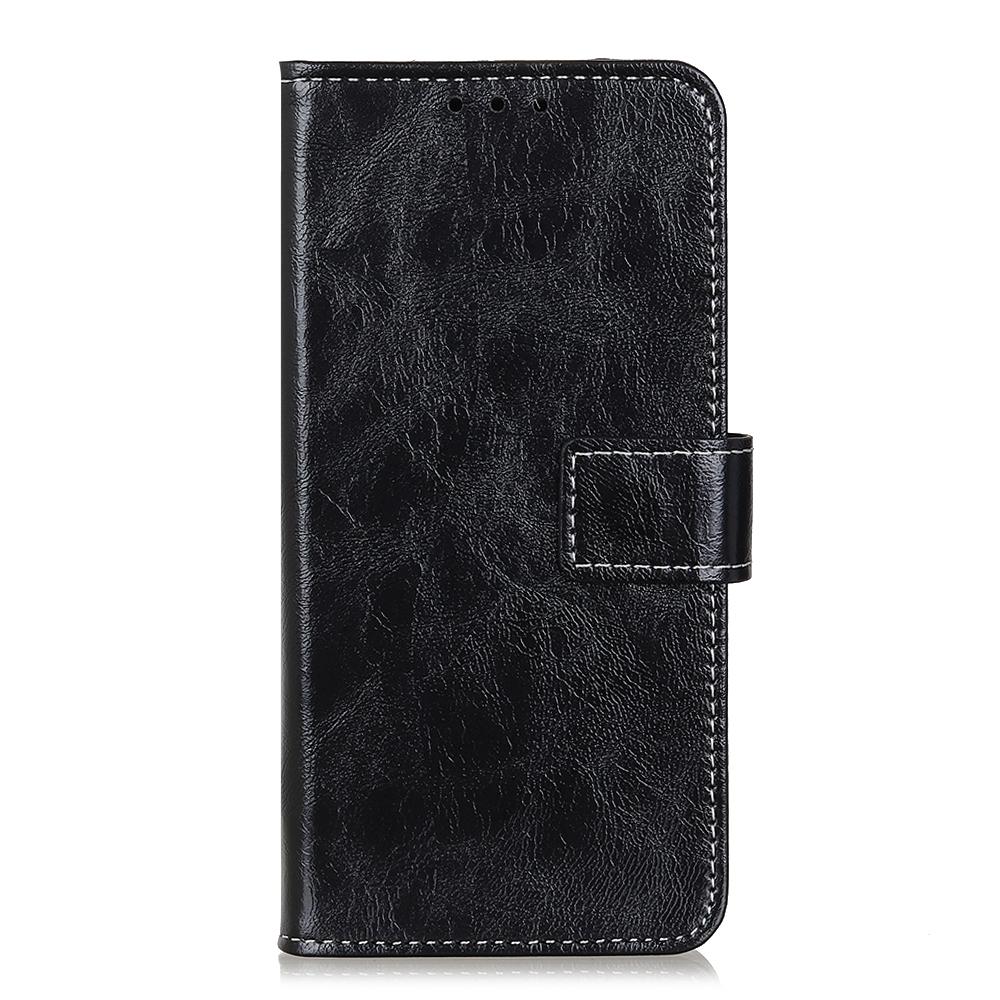 For Samsung Galaxy S25 Edge 5G Retro Crazy Horse Texture Leather Phone Case(Black)