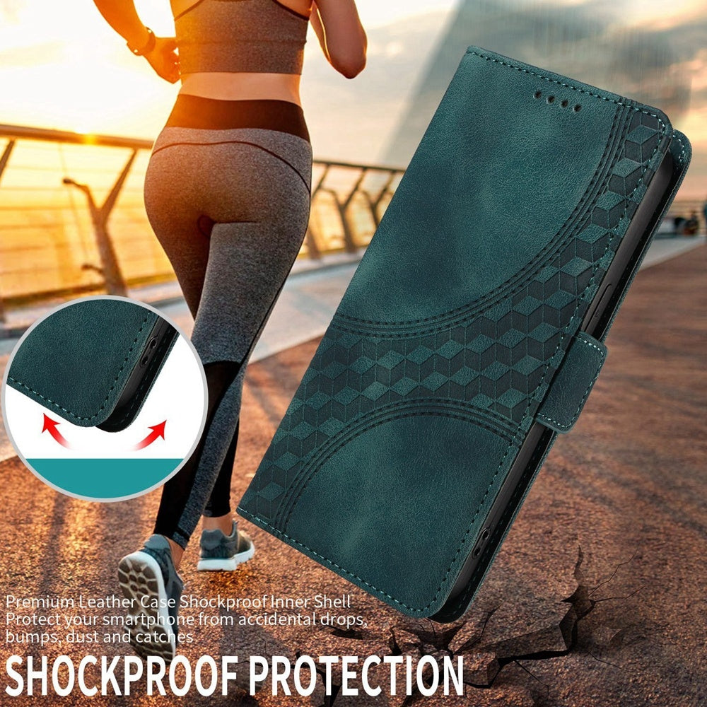 For Xiaomi 15 Pro Embossed Rhombus Starry Leather Phone Case(Green)
