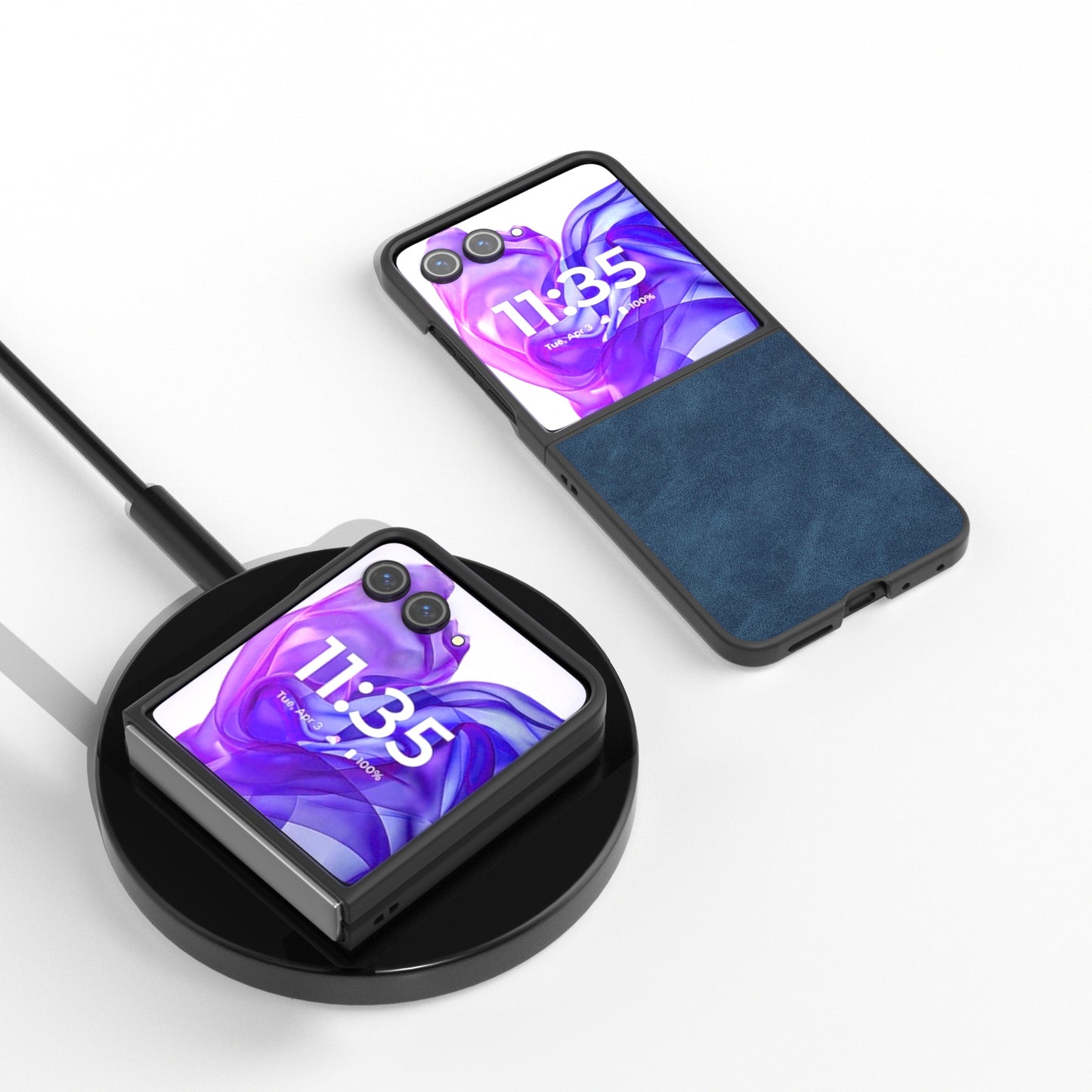 For Motorola Razr 50 Ultra PU Leather Frosted Phone Case(Blue)