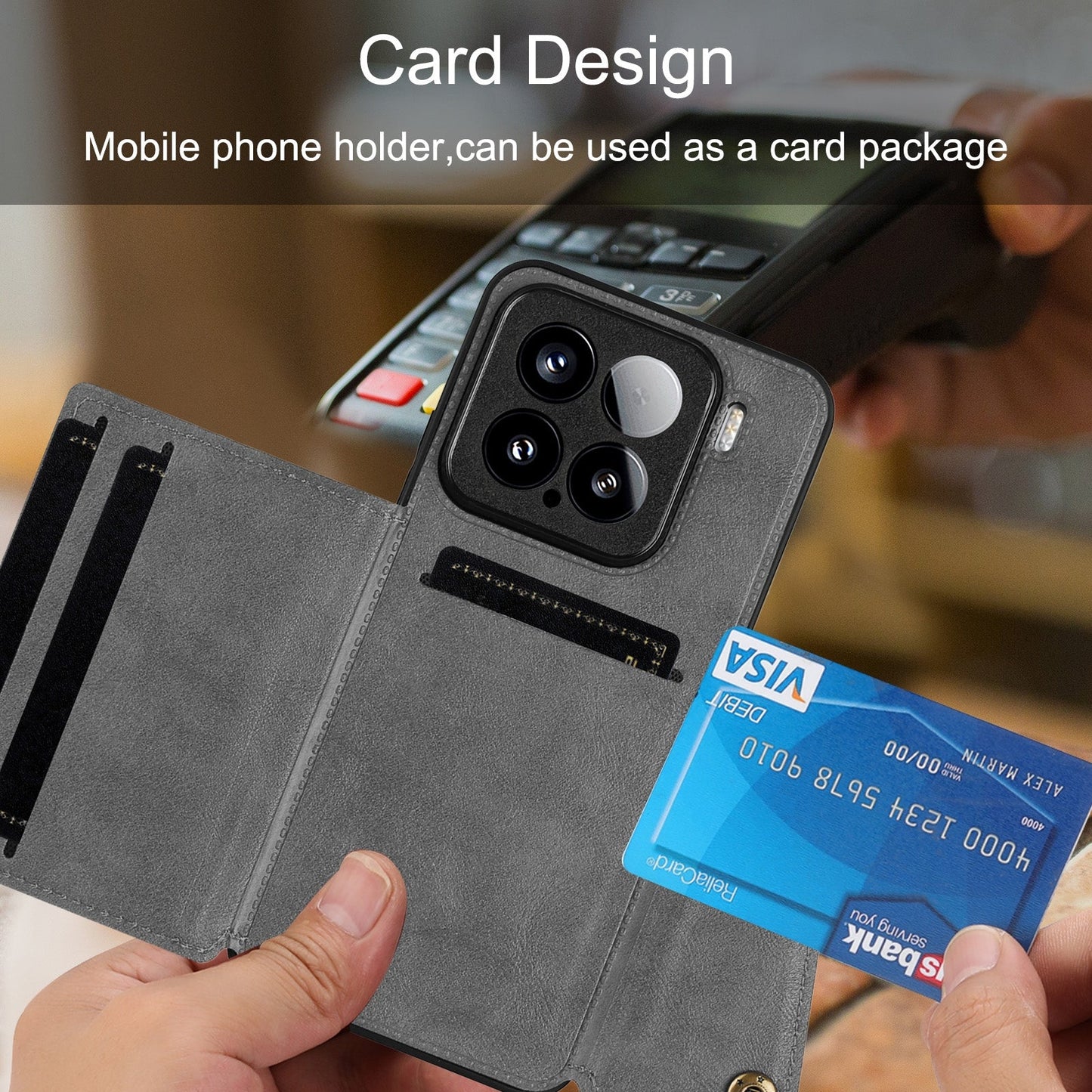 For Xiaomi 15 Double Buckle Card Slots Magnetic Phone Case(Black)