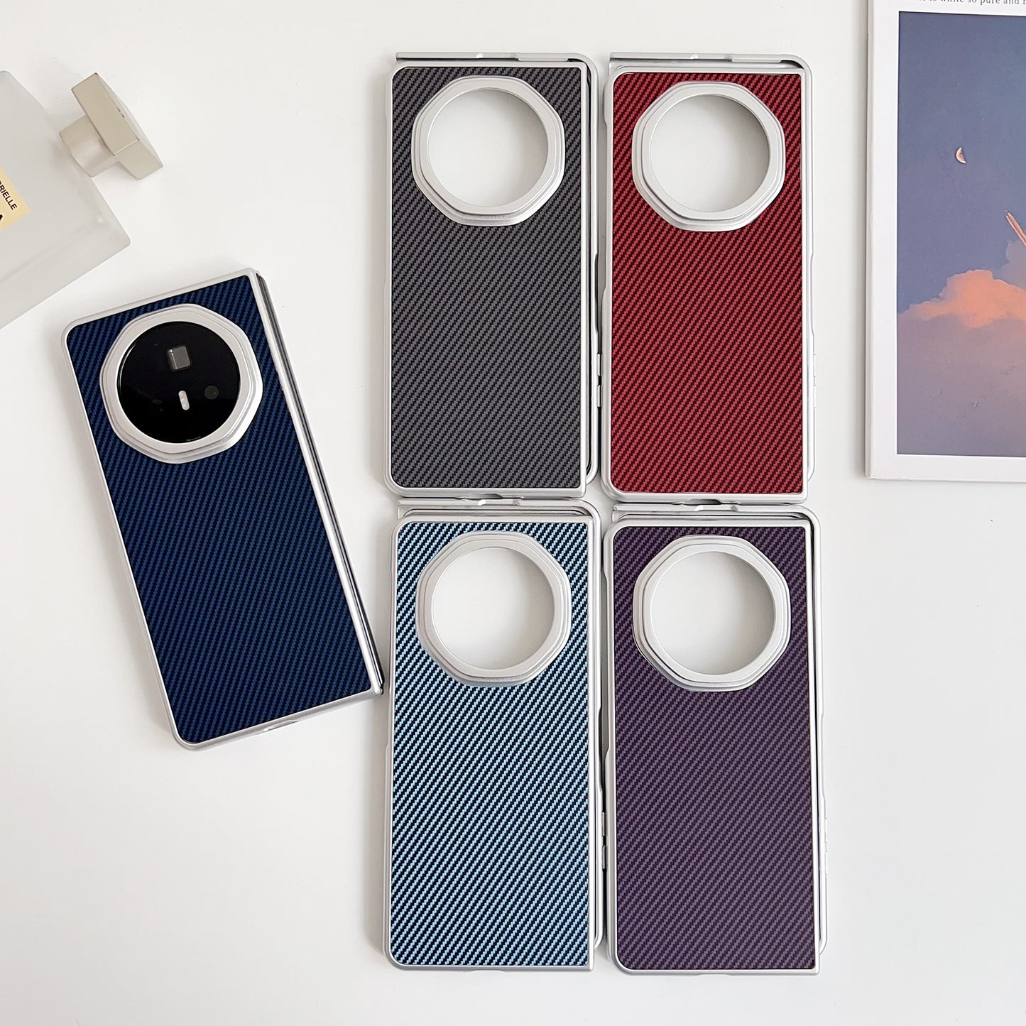 For Honor Magic V3 Carbon Fiber Leather Grain Kevlar Folding Phone Case(Red)