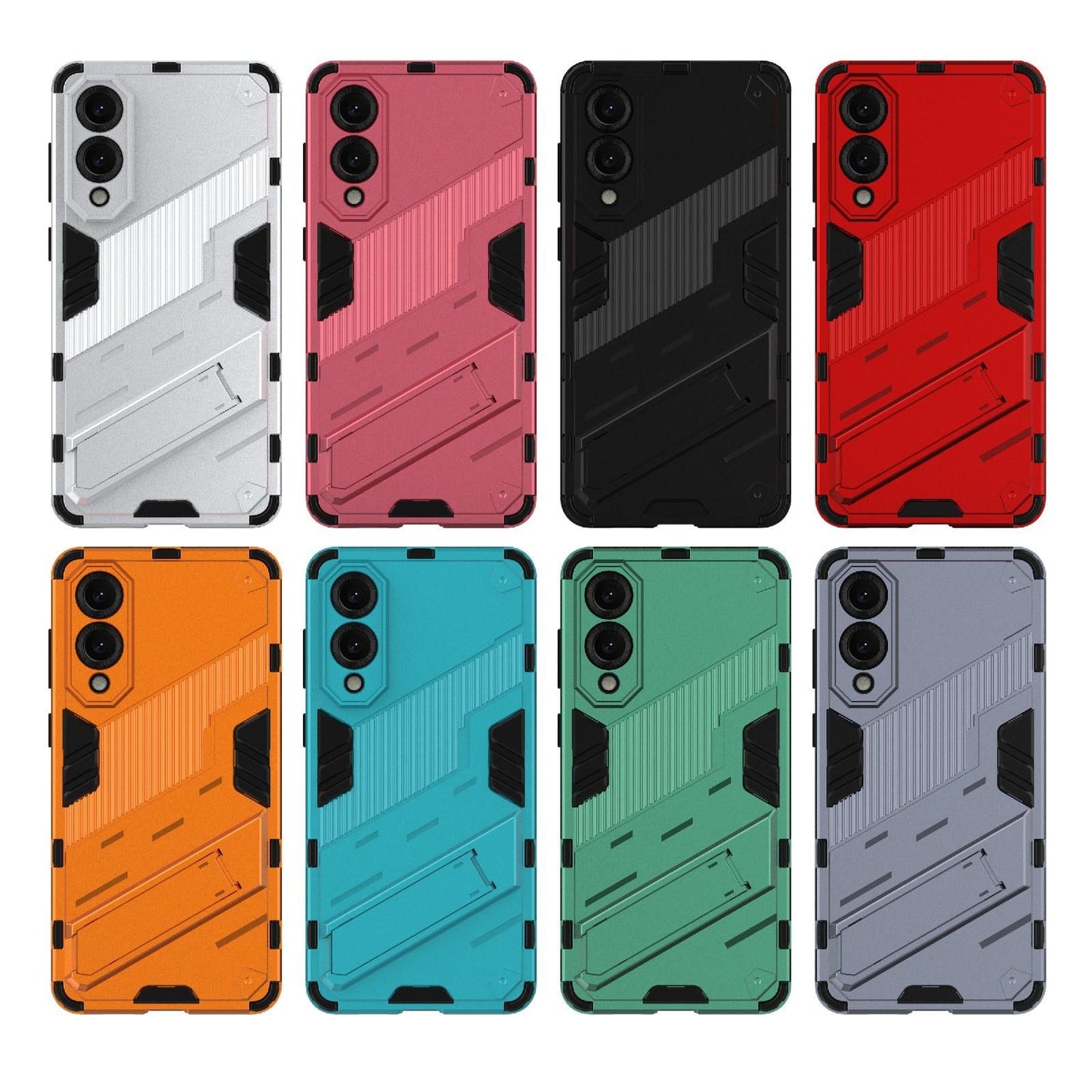 For Samsung Galaxy S25 Edge 5G Punk Armor 2 in 1 PC + TPU Shockproof Phone Case with Invisible Holder(Grey)