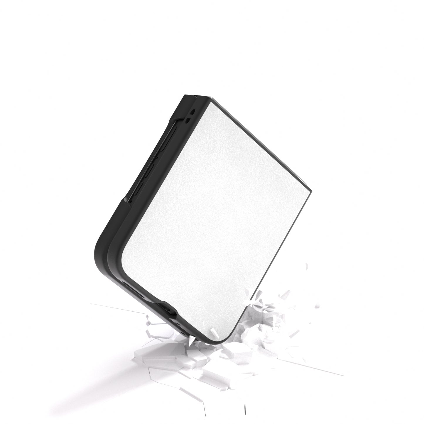 For Motorola Razr 50 Ultra Dual Color Lichi Texture PU Phone Case(White)