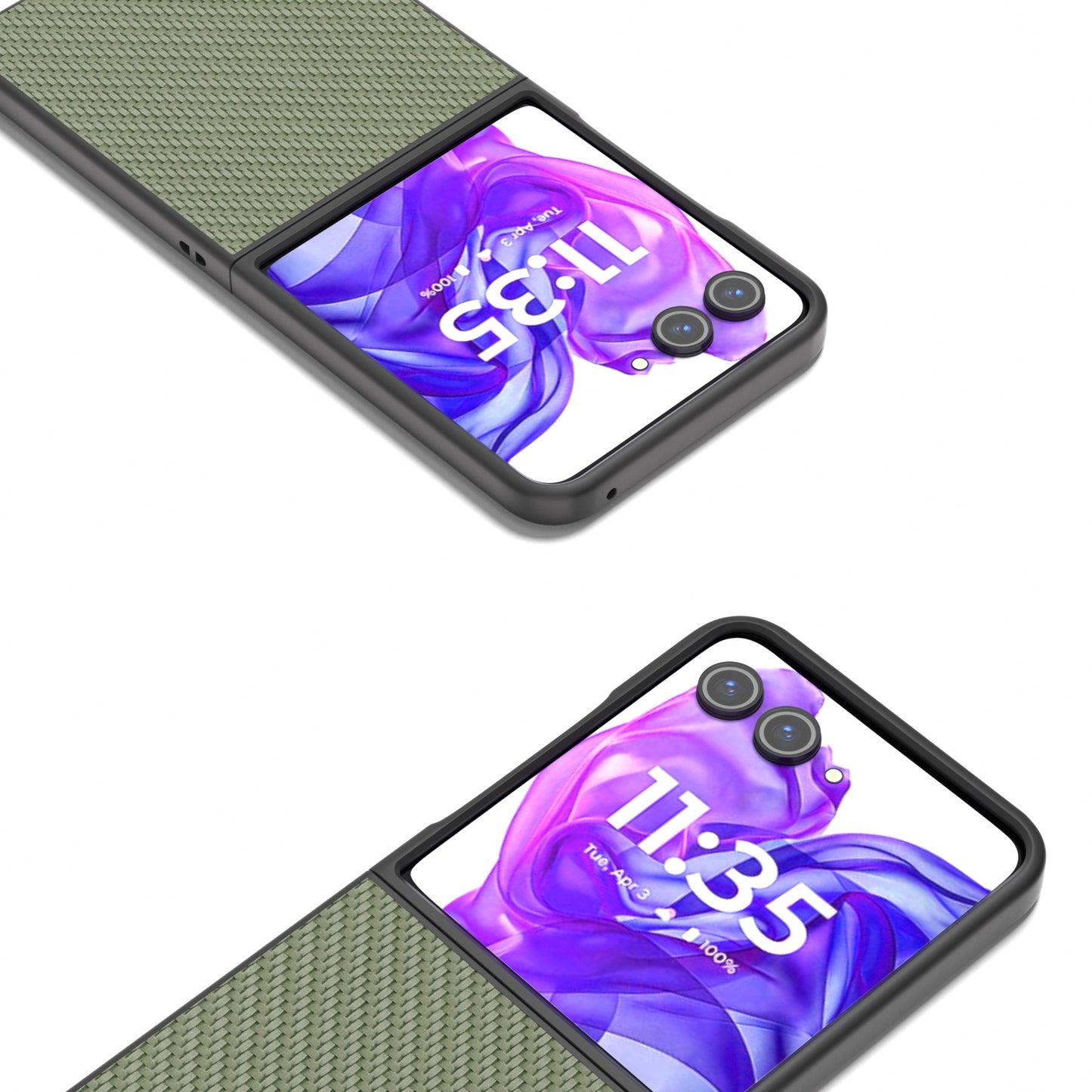 For Motorola Razr 50 Ultra Carbon Fiber Texture Protective Phone Case(Green)