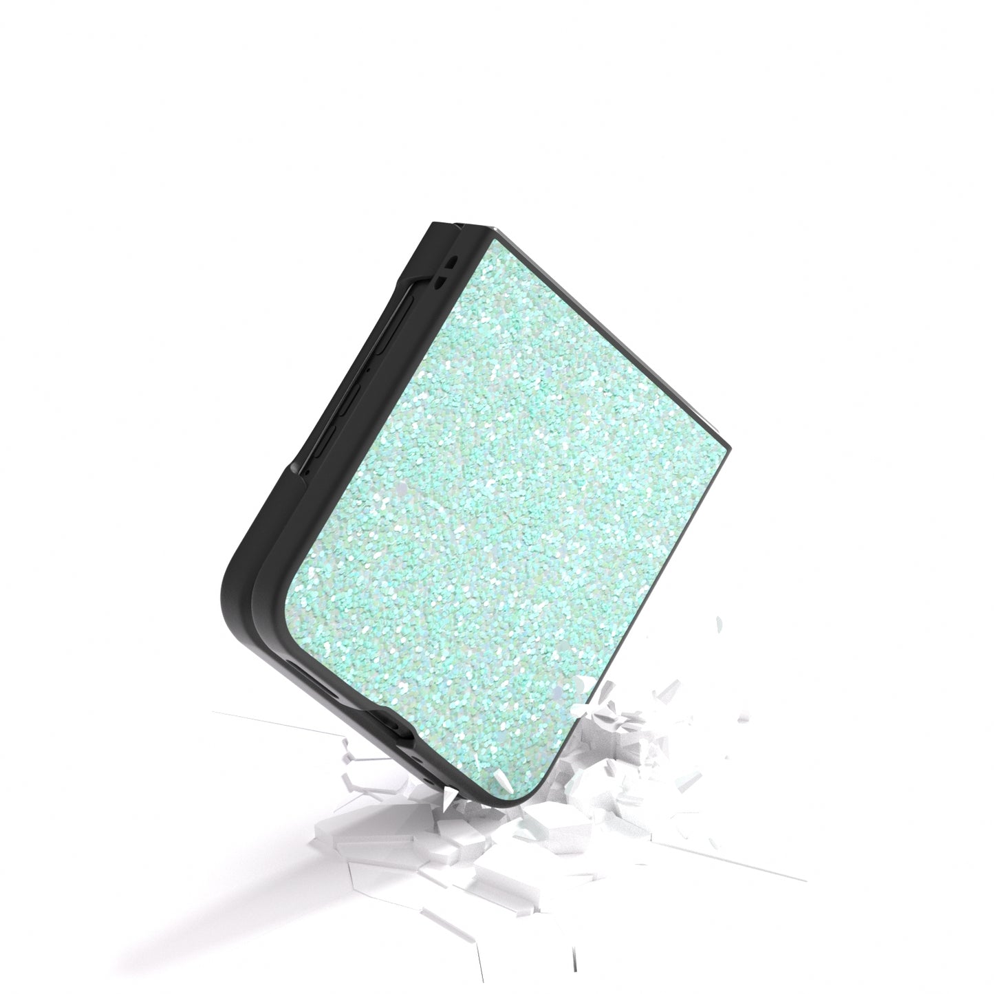 For Motorola Razr 50 Ultra Black Frame Colorful Glitter Phone Case(Light Green)