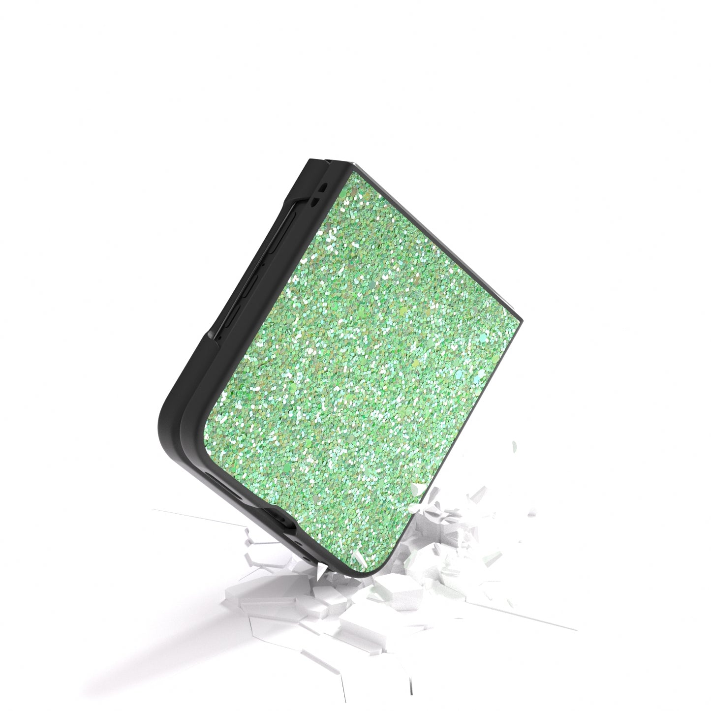 For Motorola Razr 50 Ultra Black Frame Colorful Glitter Phone Case(Dark Green)