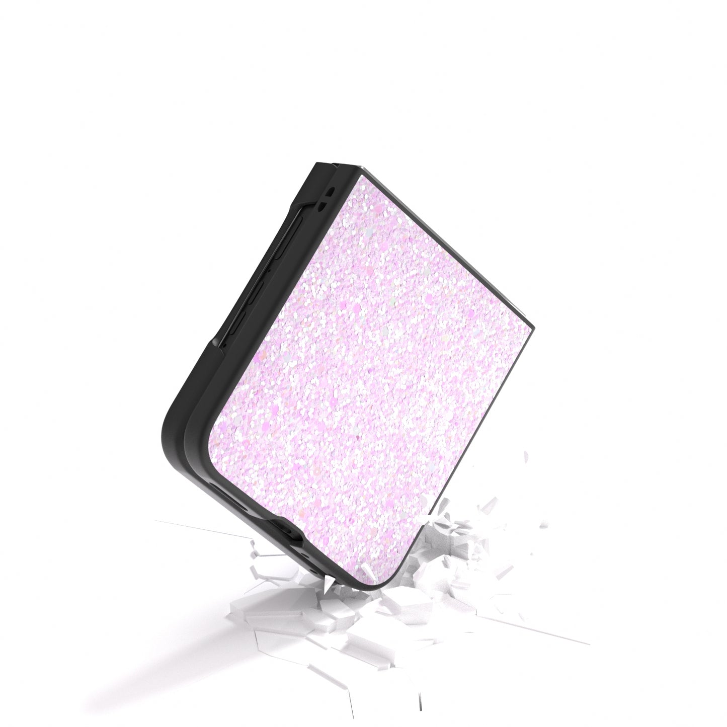 For Motorola Razr 50 Ultra Black Frame Colorful Glitter Phone Case(Glitter Pink)