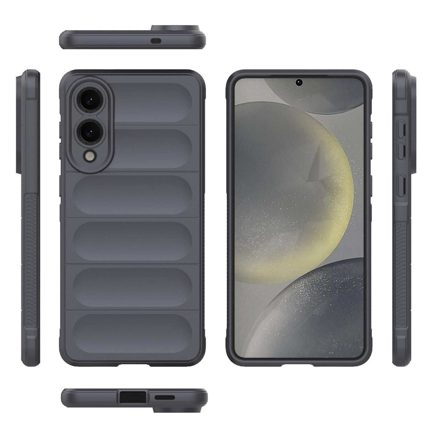 For Samsung Galaxy S25 Edge 5G Magic Shield TPU + Flannel Phone Case(Dark Grey)