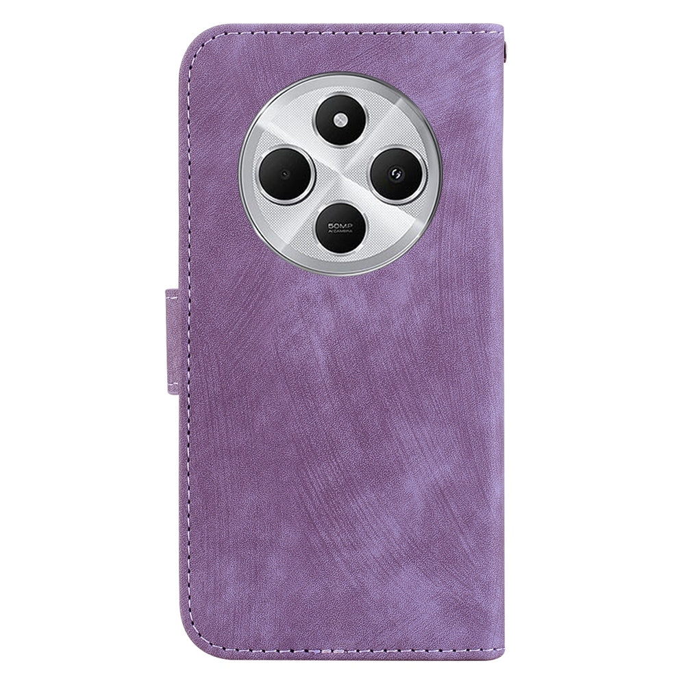 For Redmi 14C 4G Little Tiger Embossed Leather Phone Case(Purple)