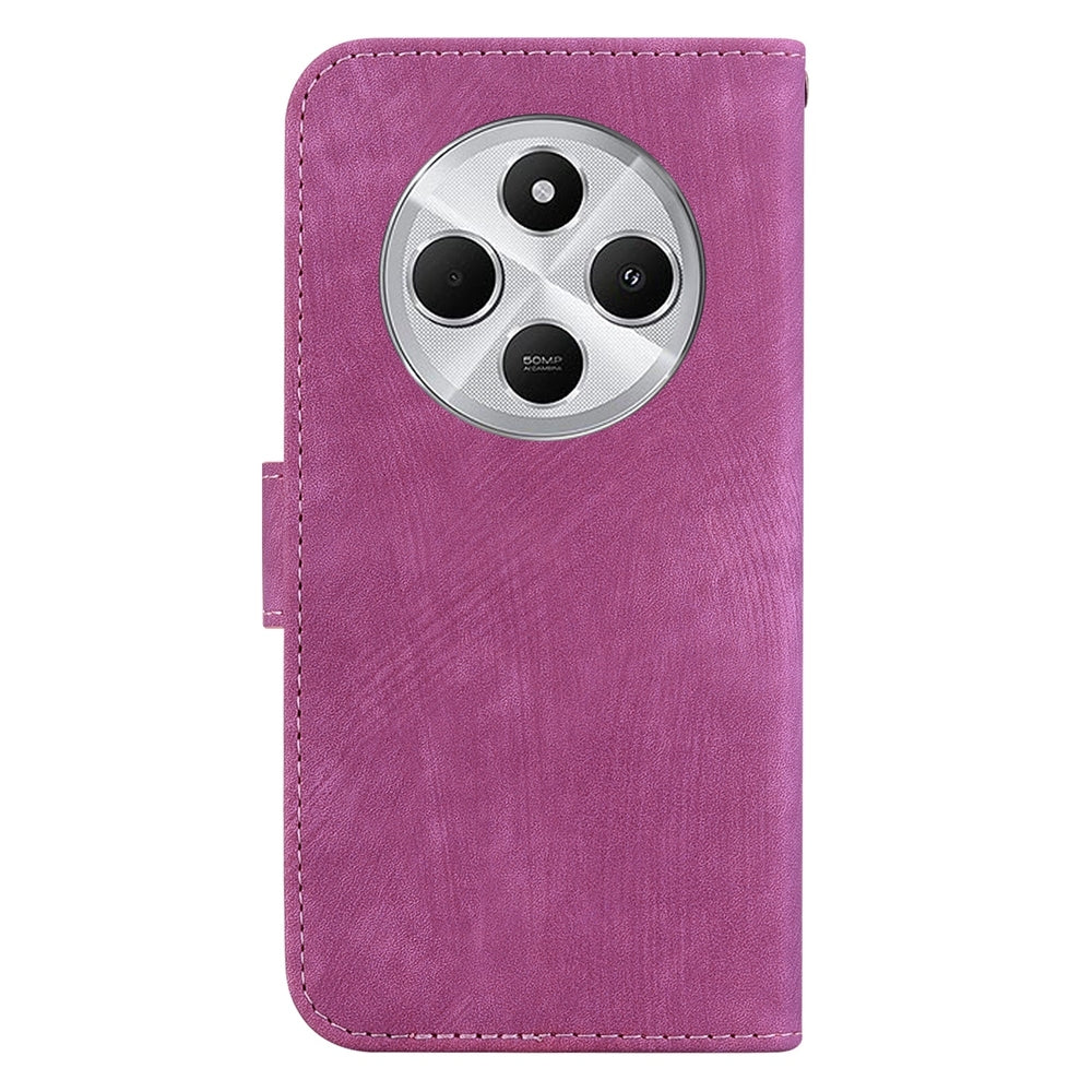 For Redmi 14C 4G Little Tiger Embossed Leather Phone Case(Rose Red)