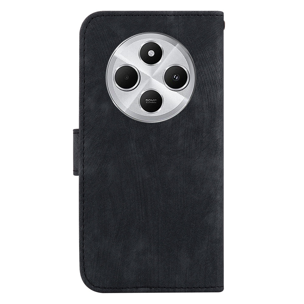 For Redmi 14C 4G Little Tiger Embossed Leather Phone Case(Black)