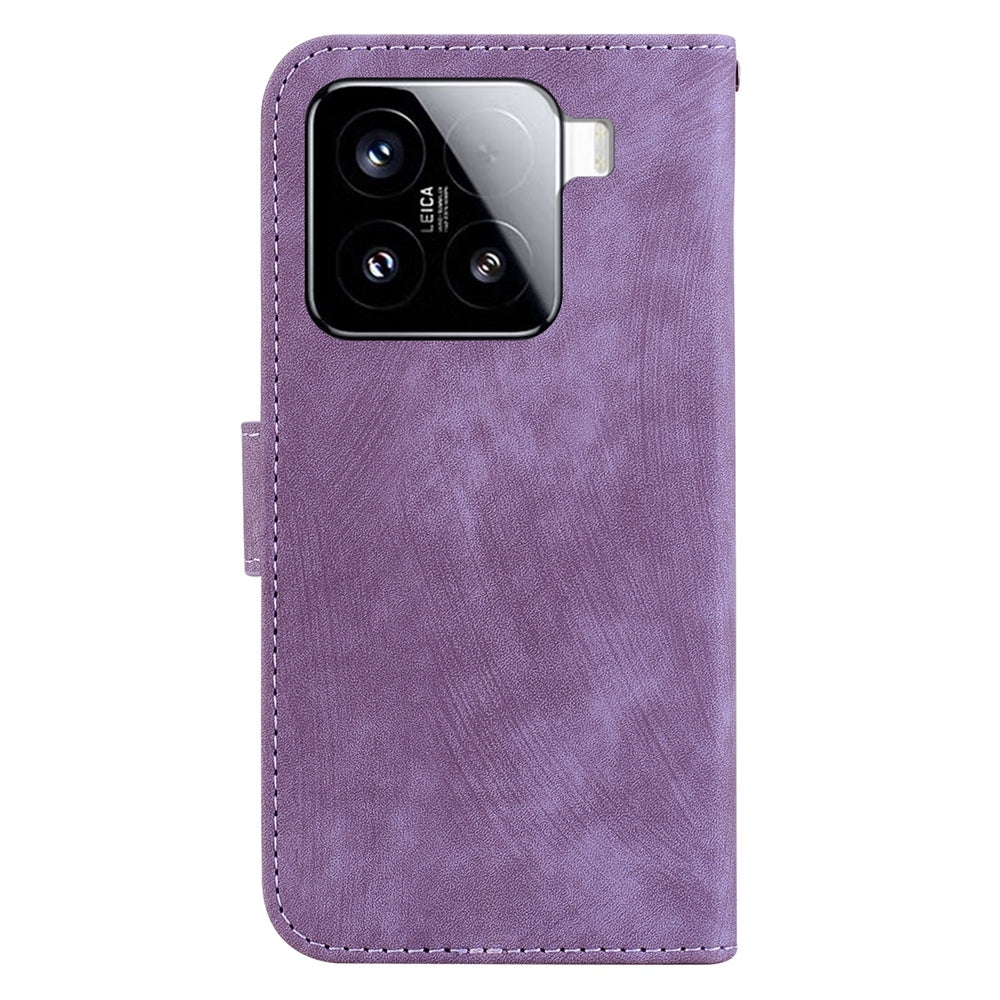 For Xiaomi 15 Little Tiger Embossed Leather Phone Case(Purple)