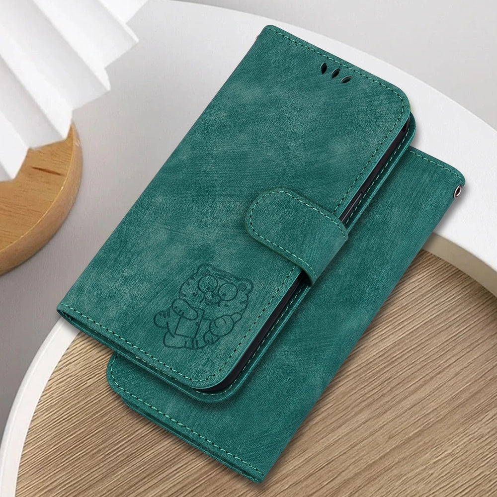 For Xiaomi 15 Pro Little Tiger Embossed Leather Phone Case(Green)