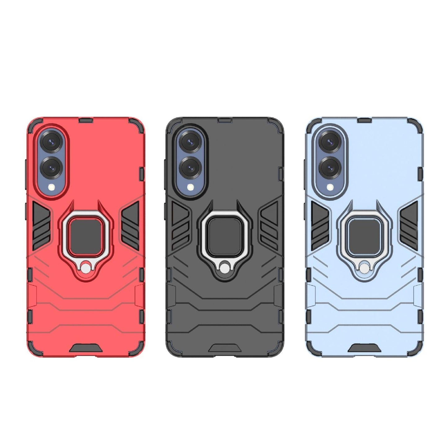 For Samsung Galaxy S25 Edge 5G PC + TPU Shockproof Protective Phone Case with Magnetic Ring Holder(Red)