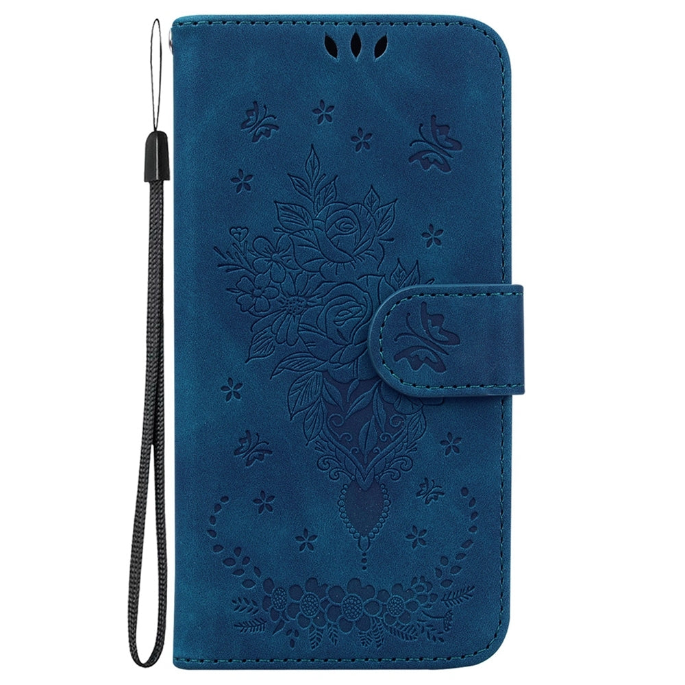 For Xiaomi 15 Pro Butterfly Rose Embossed Leather Phone Case(Blue)