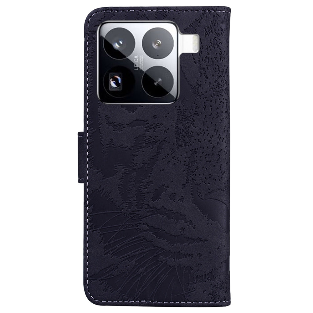 For Xiaomi 15 Pro Tiger Embossing Pattern Flip Leather Phone Case(Black)