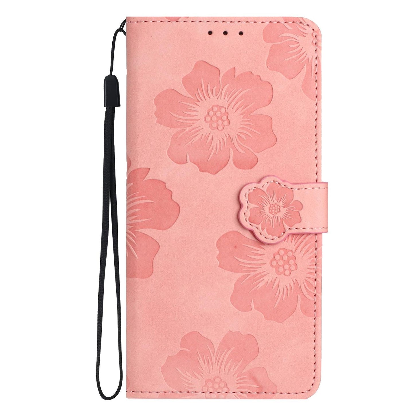 For Samsung Galaxy S25 Edge 5G Flower Embossing Pattern Leather Phone Case(Pink)