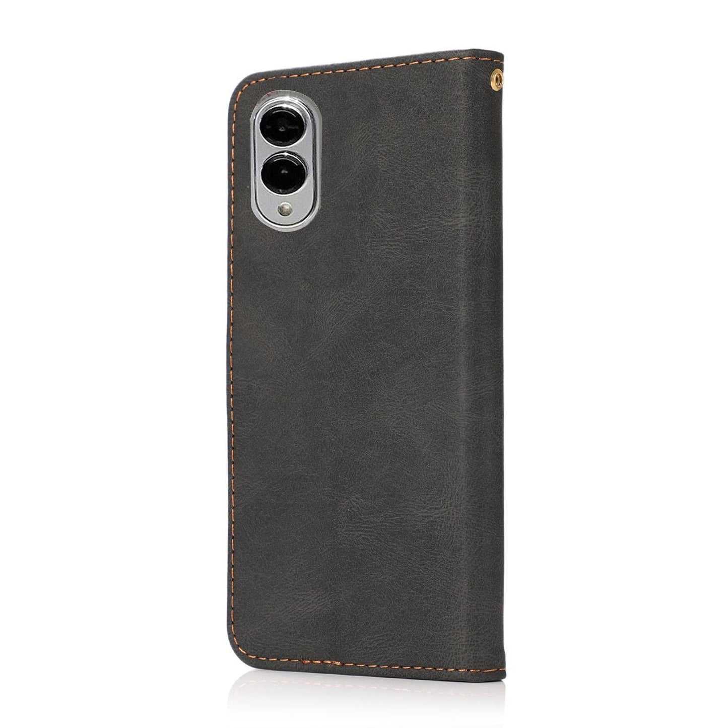 For Samsung Galaxy S25 Edge 5G Dual-color Stitching Leather Phone Case(Black Brown)